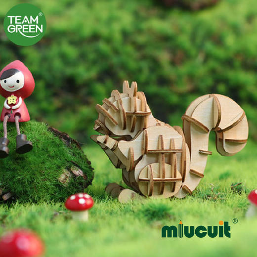 TeamGreen动物拼图立体3d模型积木拼装玩具益智手工diy生日礼物3D拼图立体拼图成人减压玩具便于随身携带 商品图0