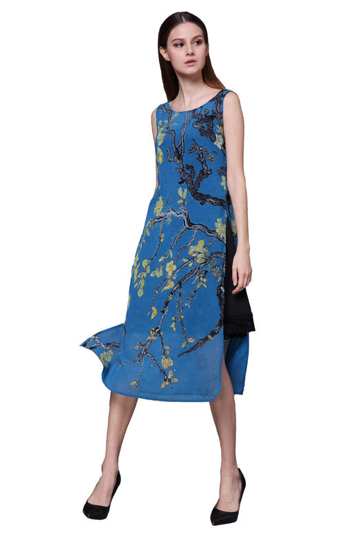 -【伯妮斯茵】162S002--蓝色连衣裙--花季的巴旦杏--《生命之美-梵高的花园》 商品图0