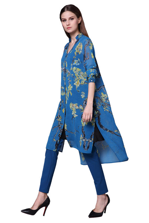 【伯妮斯茵】162L013--蓝色裤子--花季的巴旦杏--《生命之美-梵高的花园》 商品图0