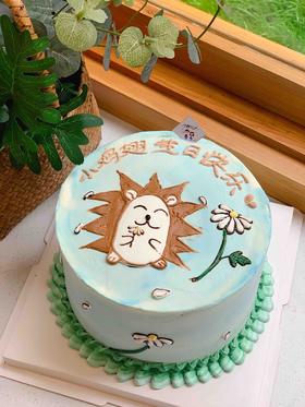 手绘刺猬奶油蛋糕 下单前请仔细阅读商品详情