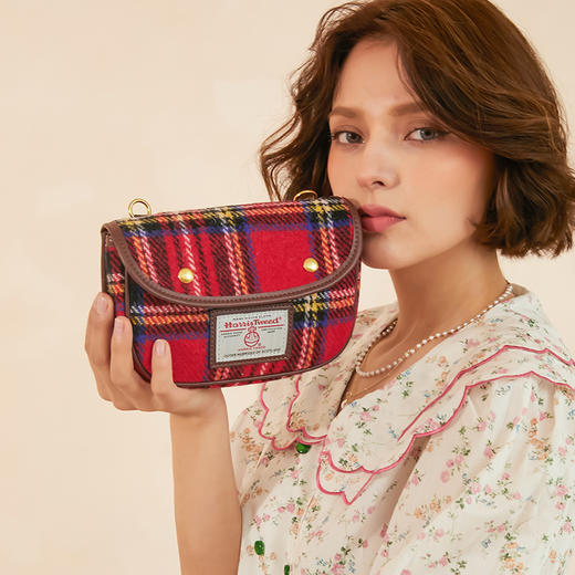 Harris Salome粗花呢格英伦复古单肩包 商品图1