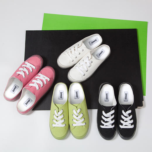 istep女鞋一脚蹬小白鞋女夏果冻底帆布鞋百搭懒人平底包头半拖鞋 商品图3