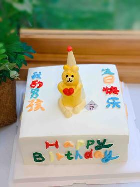 方形爱心熊奶油蛋糕 下单前请仔细阅读商品详情