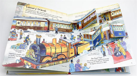 看里面系列 揭秘火车 英文原版 Usborne See Inside Trains 尤斯伯恩 大开本 纸板翻翻书 儿童科普认知绘本 英文版进口英语书籍 商品图2