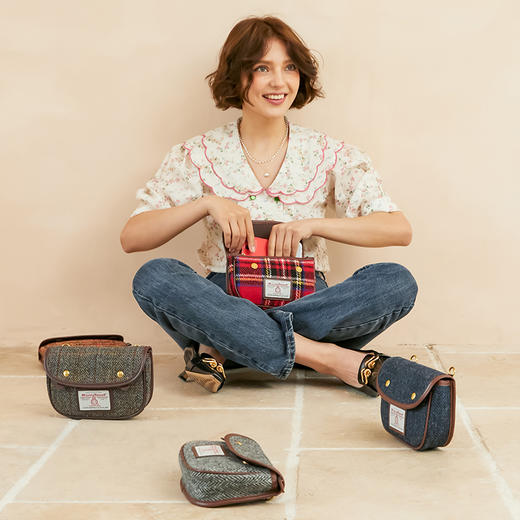 Harris Salome粗花呢格英伦复古单肩包 商品图0