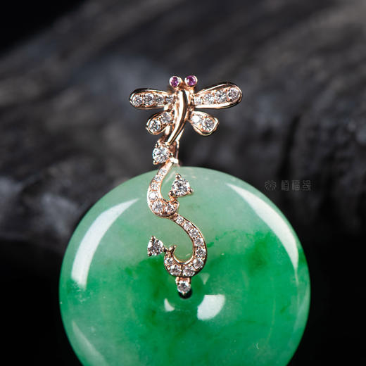 【梦圆】满绿翡翠蜻蜓平安扣-GZ12009060 商品图2