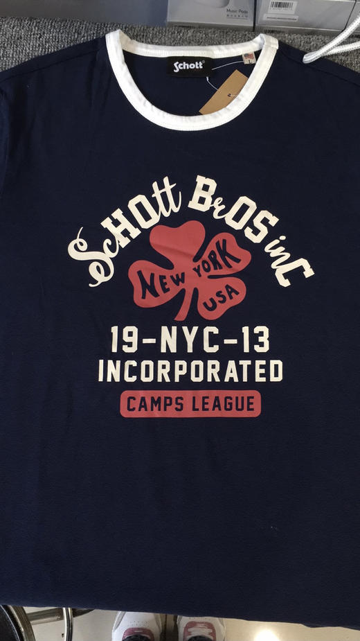 21新款美国百年机车皮衣品牌Schott NYC四叶草短袖T恤正品保真 商品图3