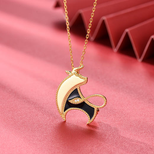 【采购专享】宫里的世界&BYJ 金牛报福珐琅彩 两用项链/胸针 商品图2