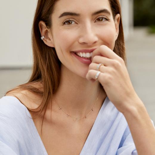 订购10周到｜Adina Reyter-Stack Baguette-五颗 钻石 项链［美国设计师］ 商品图0