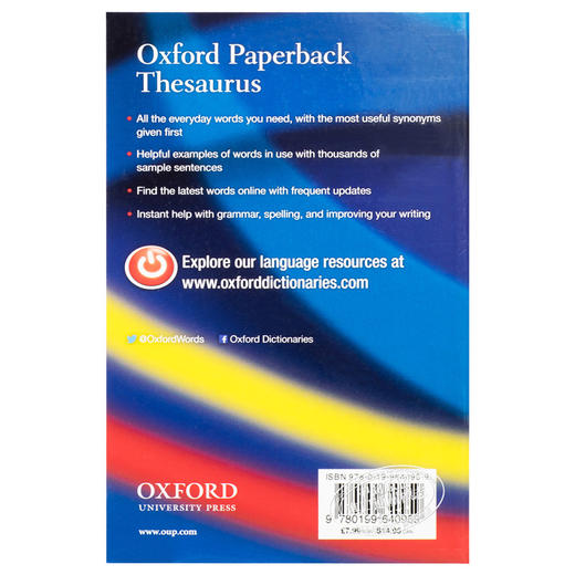 【中商原版】Oxford Paperback Thesaurus 英文原版 牛津词典:牛津词库 Oxford Languages 商品图1