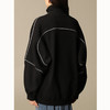 BALENCIAGA 巴黎世家 女士刺绣徽标绒绒高领运动夹克外套 黑色 643053 TJQ32 1000 商品缩略图3