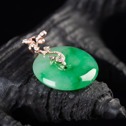 【梦圆】满绿翡翠蜻蜓平安扣-GZ12009060 商品图3
