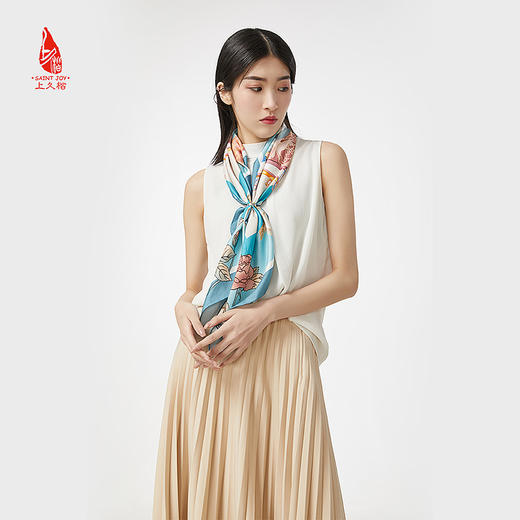 SAINTJOY/上久楷 女式真丝方巾 绸都印象 FJS20004 商品图9