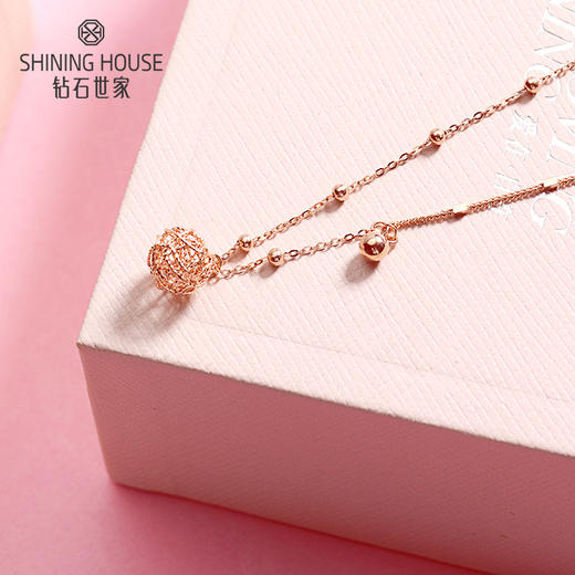 【时尚K金】钻石世家 18K金手链 甜蜜星球立体镂空球形手链（约1.11克） 商品图4