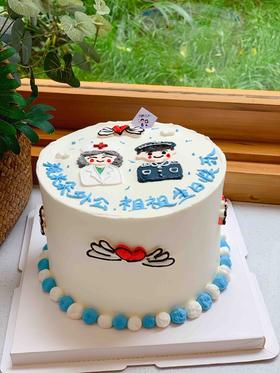 手绘医生警察奶油蛋糕 下单前请仔细阅读商品详情