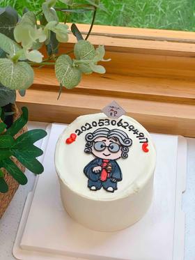 手绘法官律师奶油蛋糕 下单前请仔细阅读商品详情