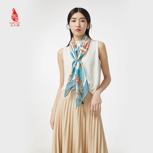 SAINTJOY/上久楷 女式真丝方巾 绸都印象 FJS20004 商品图8