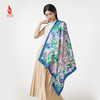 SAINTJOY/上久楷 真丝方巾 凤戏牡丹·深蓝色 FJ17006 商品缩略图0