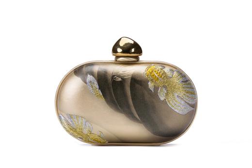 “瓷说”金色晚礼包（限量款）规格：165mm*115mm*55mm颜色：浅金色材质：头层牛皮配以高科技工艺 商品图0