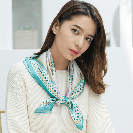 雪绒花Edelweiss 桑蚕丝巾小方巾复古百搭气质条纹发饰发带 商品图0