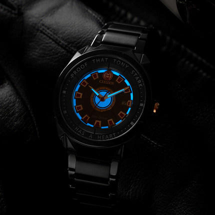 西铁城官方旗舰店正品漫威合作款新品钢铁侠光动能表AW1017-58W 商品图3