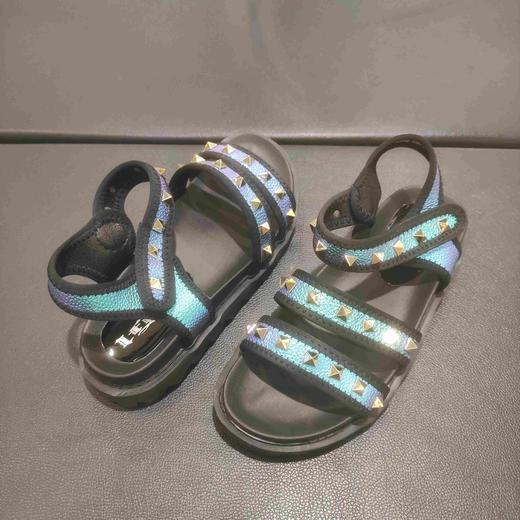 lfgj jeans  bb042幻彩牛皮细带铆钉潮流休闲女鞋女凉鞋 商品图5