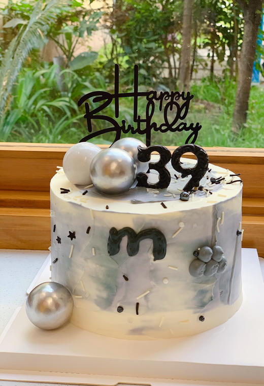 男士黑灰色系奶油蛋糕 下单前请仔细阅读商品详情 商品图0