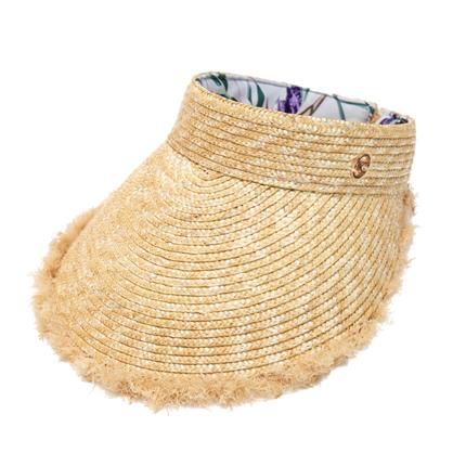 韩国VVC新款遮阳帽印花毛边草帽夏季遮阳帽大帽檐防晒帽
 商品图4