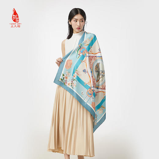 SAINTJOY/上久楷 女式真丝方巾 绸都印象 FJS20004 商品图1