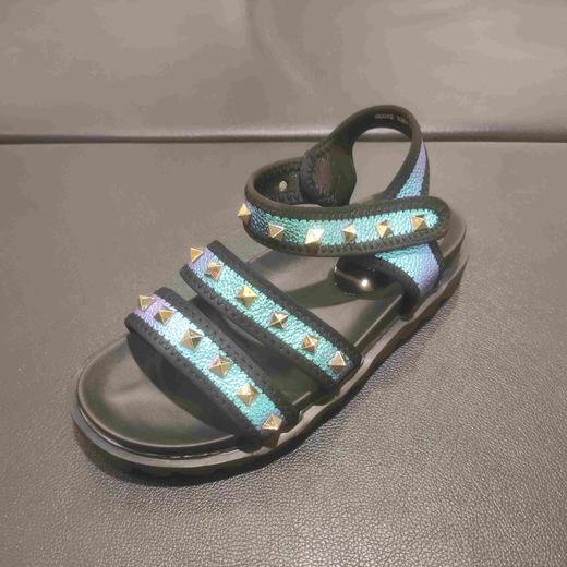 lfgj jeans  bb042幻彩牛皮细带铆钉潮流休闲女鞋女凉鞋 商品图0