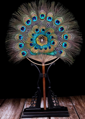 仪仗扇2°孔雀翎