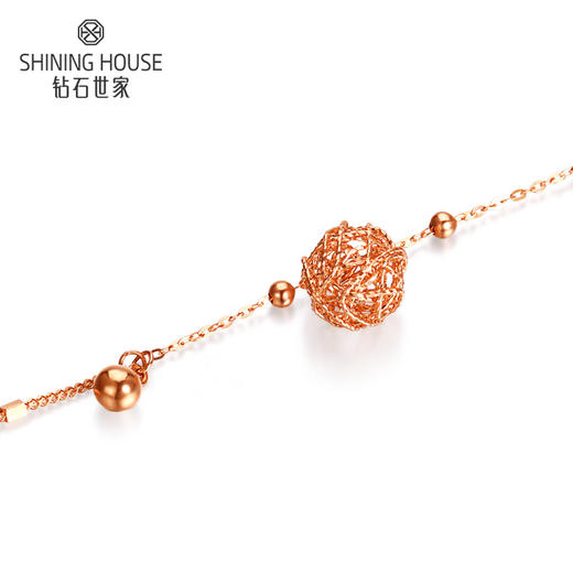 【时尚K金】钻石世家 18K金手链 甜蜜星球立体镂空球形手链（约1.11克） 商品图1