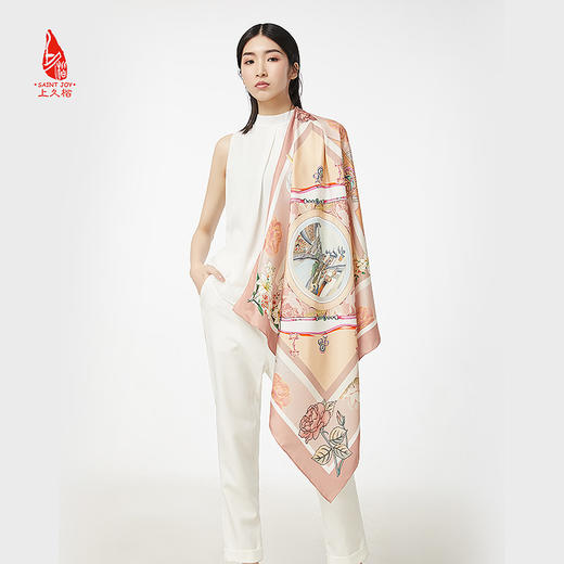 SAINTJOY/上久楷 女式真丝方巾 绸都印象 FJS20004 商品图5