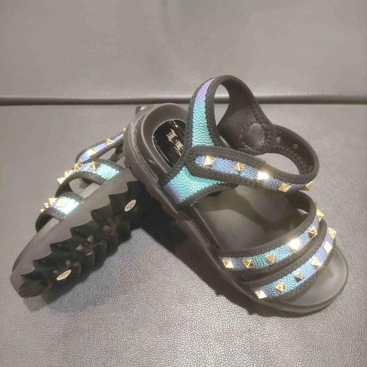 lfgj jeans  bb042幻彩牛皮细带铆钉潮流休闲女鞋女凉鞋 商品图2