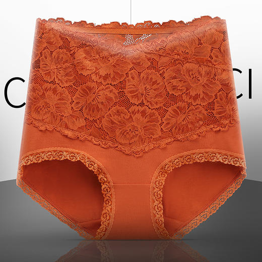 【蕾丝收腹提臀内裤4条装】高腰收腹 蕾丝花边 舒适无痕 纯色精致 大小码可选 商品图8