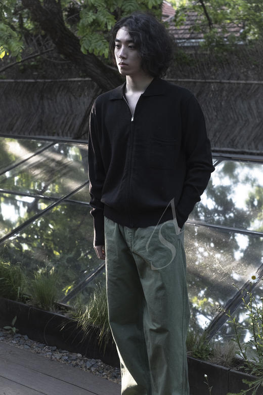 MHL 男士草绿色/黑色松紧腰棉质长裤 商品图11