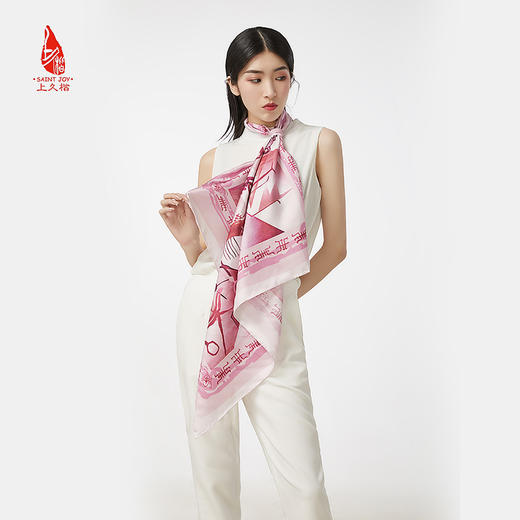 SAINTJOY/上久楷 真丝方巾 贺兰口岩画印象FJS19027 商品图0