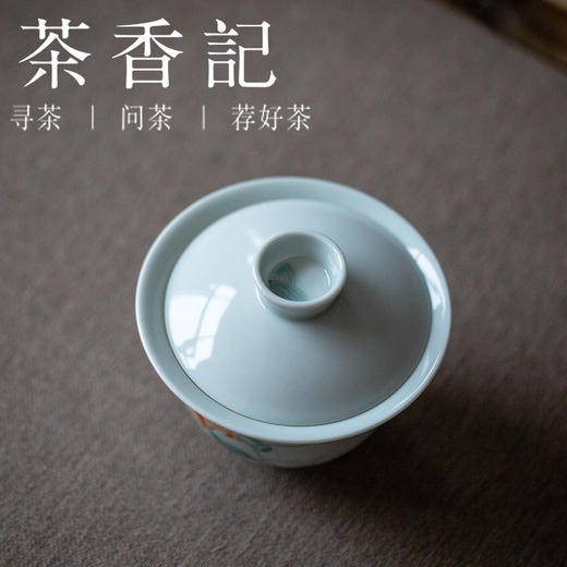 茶香记 余雨堂手作 仿古泥手绘盖碗 卷丹 釉上新彩 恽寿平 手作 商品图2