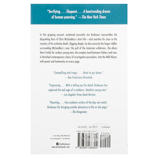 【中商原版】荒野生存:阿拉斯加之死 英文原版 Into the Wild Jon Krakauer成名作 肖恩潘电影原著小说 正版 商品图1