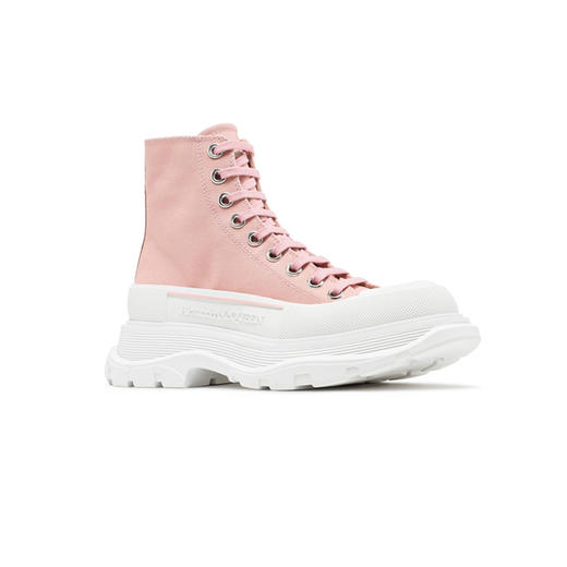 ALEXANDER MCQUEEN 亚历山大.麦昆  女士棉质 Tread Slick 高帮系带靴子休闲运动鞋 粉色 611706 W4LR1 9243 商品图1