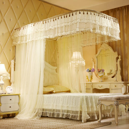 MR    u型轨道新款导轨蚊帐1.8m床双人家用1.5米加密加厚2m2.2伸缩蚊帐 商品图0