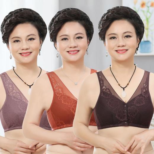 YY-176新款蕾丝前扣内衣 女士软棉背心式文胸大码无钢圈内衣女 商品图1