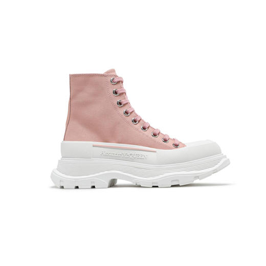 ALEXANDER MCQUEEN 亚历山大.麦昆  女士棉质 Tread Slick 高帮系带靴子休闲运动鞋 粉色 611706 W4LR1 9243 商品图0