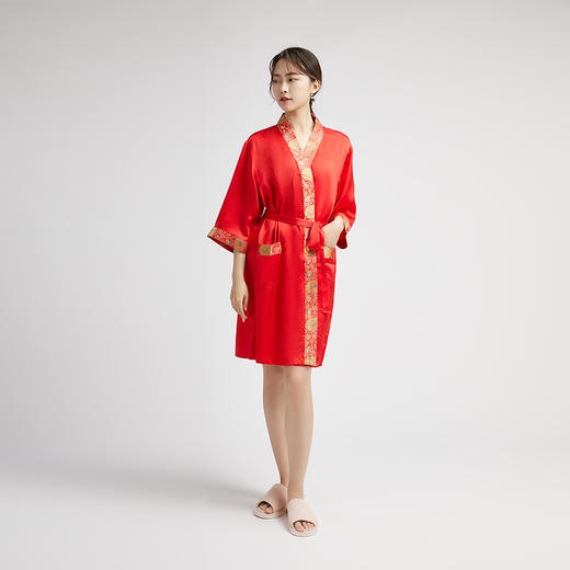 SAINTJOY/上久楷宋锦睡袍套装女款睡衣 JWS133013 商品图0