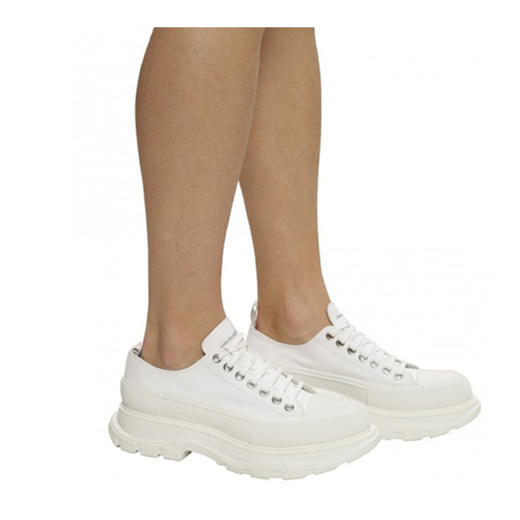 ALEXANDER MCQUEEN 麦昆  男士 低帮帆布增高鞋 白色 604257 W4L32 9000 商品图3