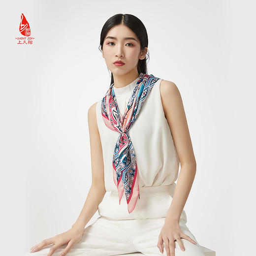 SAINTJOY/上久楷 真丝方巾 锦绣满天FJS19049 商品图1