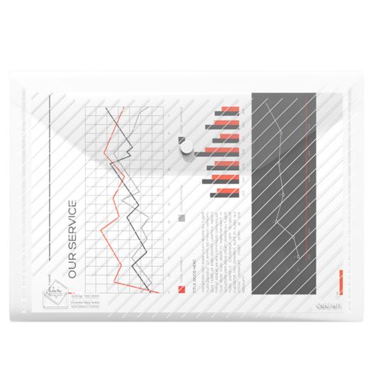 得力按扣文件袋5501透明A4  横式 商品图3