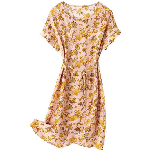 上海旗袍厂ASE-2326正宗真丝连衣裙2021新款夏季印花气质桑蚕丝裙子优雅潮 商品图4