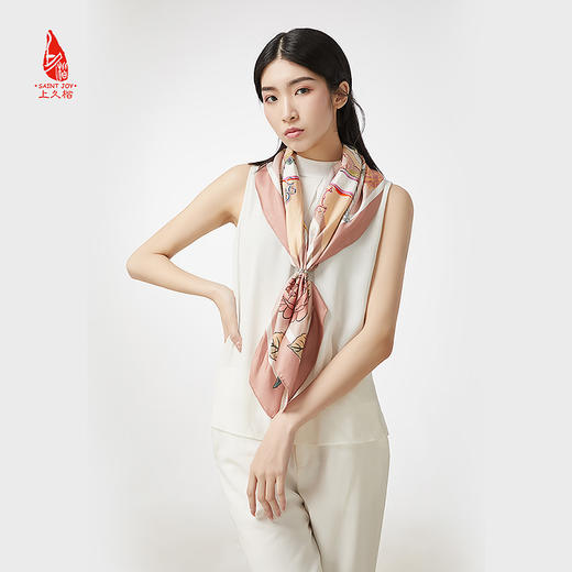 SAINTJOY/上久楷 女式真丝方巾 绸都印象 FJS20004 商品图3