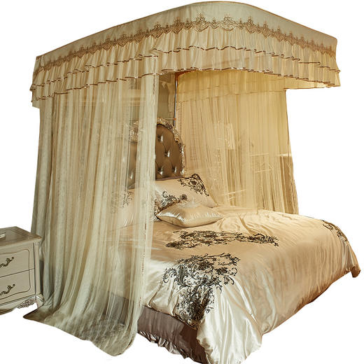 MR    u型轨道新款导轨蚊帐1.8m床双人家用1.5米加密加厚2m2.2伸缩蚊帐 商品图4